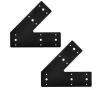 Paire de supports plats à angle de 45 degrés, plaques de support en acier avec trous pré-percés pour vis #10 et 38, adaptées pour les projets d'encadrement et de treillis
