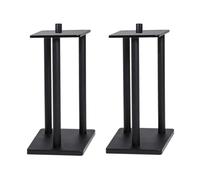 Paire de supports universels pour haut-parleurs - Métal et bois pour home cinéma - Support de son ambiophonique - Vibrations et réduction du bruit - Hauteur réglable - Supports robustes (39,6 x 36,1 x