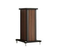 Paire de supports universels pour haut-parleurs - Supports au sol robustes pour son surround et haut-parleurs d'étagère, remplissage central en sable, parfait pour le cinéma maison, finition noyer