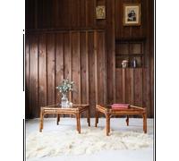 Paire de tables basses en rotin n°432