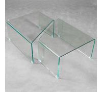 Paire de tables basses en verre Mercury, produit Itamoby