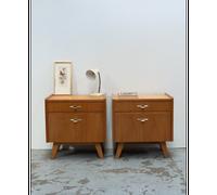 Paire de tables de chevet en bois n°1554