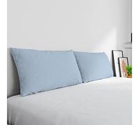 Paire de taies d'oreiller Max Color 100% Coton, fabriqué en Italie, Dimensions taie d'oreiller 50 x 80 cm avec Rabat intérieur, Couleur Unie - Bleu Clair