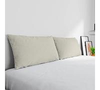 Paire de taies d'oreiller Max Color 100% Coton, fabriqué en Italie, Dimensions taie d'oreiller 50 x 80 cm avec Rabat intérieur, Couleur Unie - crème