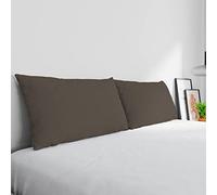 Paire de taies d'oreiller Max Color 100% Coton, fabriqué en Italie, Dimensions taie d'oreiller 50 x 80 cm avec Rabat intérieur, Couleur Unie - Marron