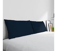 Paire de taies d'oreiller Max Color 100% Coton, fabriqué en Italie, Dimensions taie d'oreiller 50 x 80 cm avec Rabat intérieur, Couleur Unie - Bleu foncé