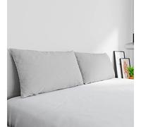 Paire de taies d'oreiller Max Color 100% Coton, fabriqué en Italie, Taille taie d'oreiller 50 x 80 cm avec Rabat intérieur, Couleur Unie - Gris Clair