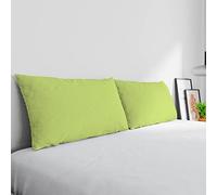 Paire de taies d'oreiller Max Color 100% Coton, fabriqué en Italie, Taille taie d'oreiller 50 x 80 cm avec Rabat intérieur, Couleur Unie - Vert Acide