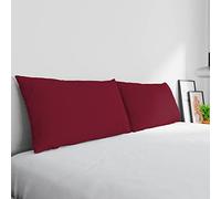 Paire de taies d'oreiller Max Color 100% Coton, fabriqué en Italie, Taille taie d'oreiller 50 x 80 cm avec Rabat intérieur, Couleur Unie - Bordeaux