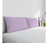 Paire de taies d'oreiller Max Color 100% Coton, fabriqué en Italie, Taille taie d'oreiller 50 x 80 cm avec Rabat intérieur, Couleur Unie - Lilas
