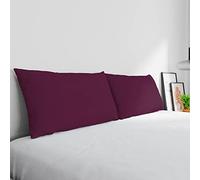 Paire de taies d'oreiller Max Color 100% Coton, fabriqué en Italie, Taille taie d'oreiller 50 x 80 cm avec Rabat intérieur, Couleur Unie - Prune