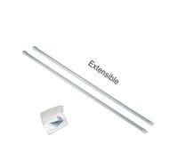 Paire de tringles plates et extensibles pour rideaux - 40-65cm