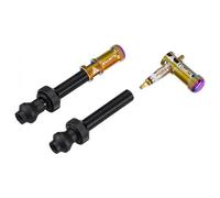 Paire de valves tubeless granite design juicy nipple 60 mm avec bouchons demonte obus oil slick