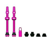 Paire De Valves Tubeless V2 Aluminium Presta 44Mm Rose - Compatible Avec Insert