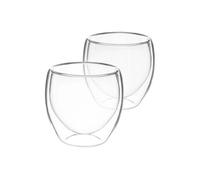 Paire de Verre à Café 250ml Double Paroi avec Effet Flottant Cheffinger Transparent