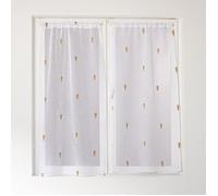 Paire de vitrages droits brodée de gouttes - Miel - 60 x 160 cm