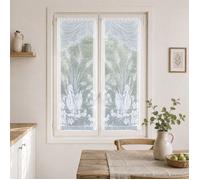 Paire de vitrages frangés en dentelle avec cygnes Blanc 60x160 cm
