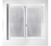 Paire de Voilage en Etamine à Imprimés Argentés Blanc 60x160 cm