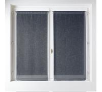 Paire de voilage en étamine unie et fantaisie Gris anthracite 60x130 cm