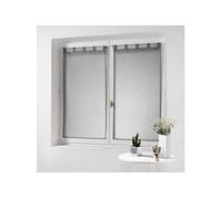 Paire droite passants 2 x 60 x 160 cm voile sable top pompons poupette Gris Gris