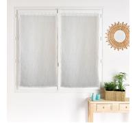 Paire de voilages brodée vague pour fenêtre Jaune 60x120 cm