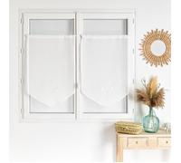 Paire de voilages brodées Blanc 60x120 cm