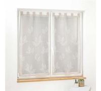 Douceur d'Intérieur, Paire Droite à Passants (2 x 60 x 90 cm) Berry Taupe, Voile Sablé Brodé