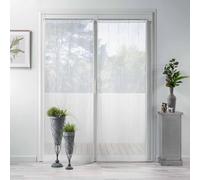 Douceur d'Intérieur – Paire Droite Passe-Tringle Linahe Blanc – Voile sablé fils chenille (2 x 70 x 200 cm)