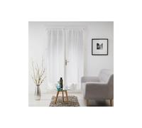 Douceur d'Intérieur – Paire de voilages Milza – Passe-tringle – 2 x 70 x 200 cm – Blanc tissé