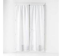 Paire de Voilages Passe-Tringle "Haltona" 70x240cm Blanc Blanc G