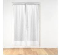Douceur d'Intérieur, Paire Droite Passe-Tringle (2 x 70 x 240 cm) Olympia Blanc, Voile Sablé Brodé