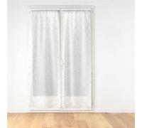 Douceur d'Intérieur, Paire Droite Passe-Tringle (2 x 70 x 240 cm) Olympia Gris, Voile Sablé Brodé