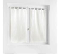 Douceur d'Intérieur – Paire de rideaux droits à passants Selena – 2 x 60 x 90 cm Blanc Polycoton