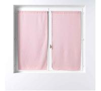 Douceur d'Intérieur, Paire de Voilage Droite Passe Tringle 2 x 60 x 120 cm Voile tissé, Soane Rose