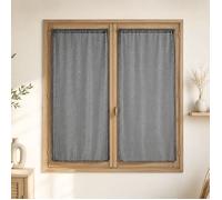 Paire de voilages vitrage - Effet maille à fils lurex Noir 60x 135 cm