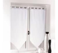 Douceur d'Intérieur, Paire de Voilages à Passants (2 x 60 x 90 cm) Voiline Blanc, Voile