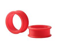 Paire d'écarteurs évasés plats en silicone 4G (5 mm) Rouge (2 pièces), Silicone, Sans pierre précieuse