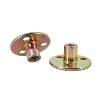 Paire d'écrous de blocage en fer for meubles en bois, écrous galvanisés à trois trous for pieds de canapé.(M10 (2Pcs))