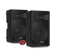 Paire d'enceinte passive Sono IBIZA XTK15-MKII 15"/38cm 2x600W - DJ Bass reflex 2 voies - Tweeter à compres. - câble 10M
