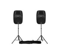 Gemini Paire d'enceintes amplifiées Boomer 10" 880W avec pied