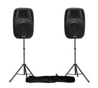 Gemini Paire d'enceintes amplifiées Boomer 10" 880W avec pied