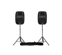 Paire d'enceintes amplifiées Boomer 8" 600W + pied