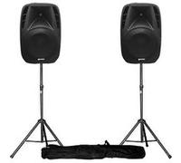 Paire d'enceintes amplifiées Boomer 8" 600W + pied