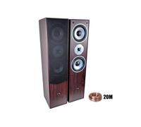 LTC Paire d'enceintes HiFi/Home-Cinéma L766-WA 2x500W + 20 m de câbles transparent