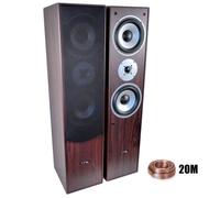 LTC Paire d'enceintes HiFi/Home-Cinéma L766-WA 2x500W + 20 m de câbles transparent