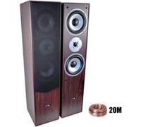 Ltc audio Paire d'enceintes HiFi/Home-Cinéma 2x500W L766-WA + 20 Mètres de câbles Transparent