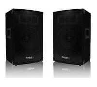 Paire d'enceintes IBIZA SOUND DISCO-08 - 2 x 300 W - Forme trapézoïdale - Bass reflex - Moquette anthracite