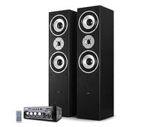 Paire d'enceintes LTC L766-BK Noir Acoustiques HiFi/Home-Cinéma 2x500W - Amplificateur STÉRÉO - USB/Bluetooth/SD/Radio FM