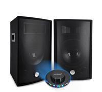 Paire d'enceintes Passives BM SONIC BMS12 - 2 x600W Peak, 1200W Max. -Sono Bass Reflex Trapézoïdal 2 voies 12""/30cm, Lumière LED