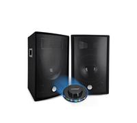 Paire d'enceintes Passives BM Bmsonic BMS12-2 x600W Peak, 1200W Max. -Sono Bass Reflex Trapézoïdal 2 voies 12"/30cm, Lumière LED